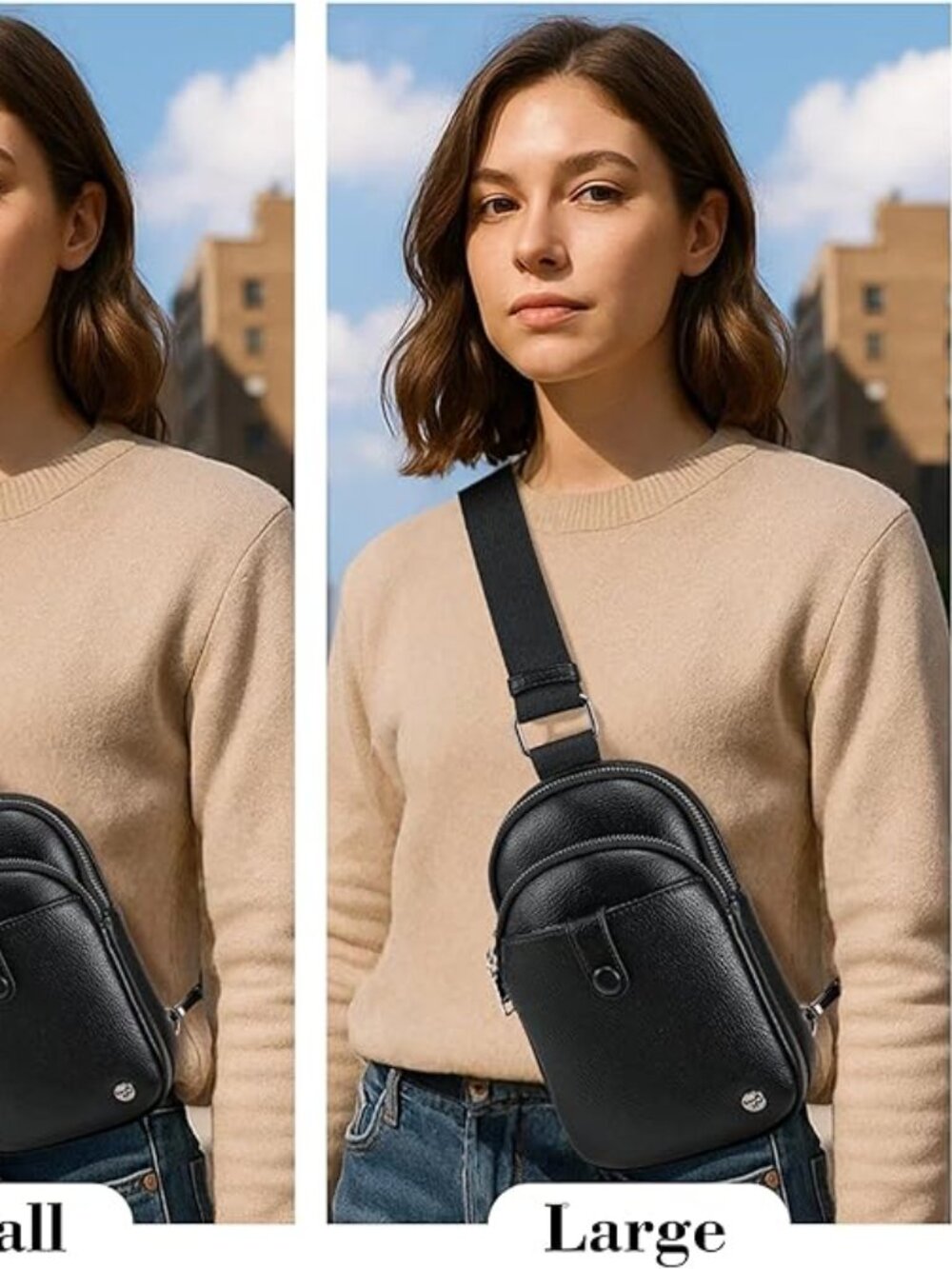 Crossbody Black Bag Large N7380 - Picture 2 of 2